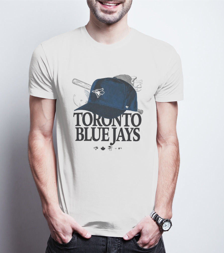 Toronto Blue Jays Baseball Cap And Bat Motif '47 T-Shirt