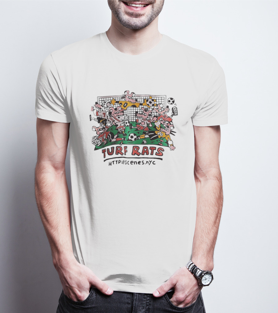 Turf Rats Soccer Match Cartoon Httpwscenes.nyc T-Shirt