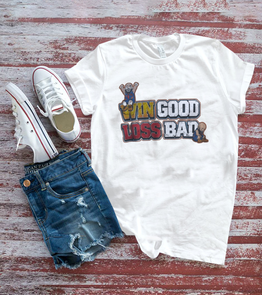 Win Good Loss Bad Basketball Cartoon Characters Sitting And Crying T-Shirt