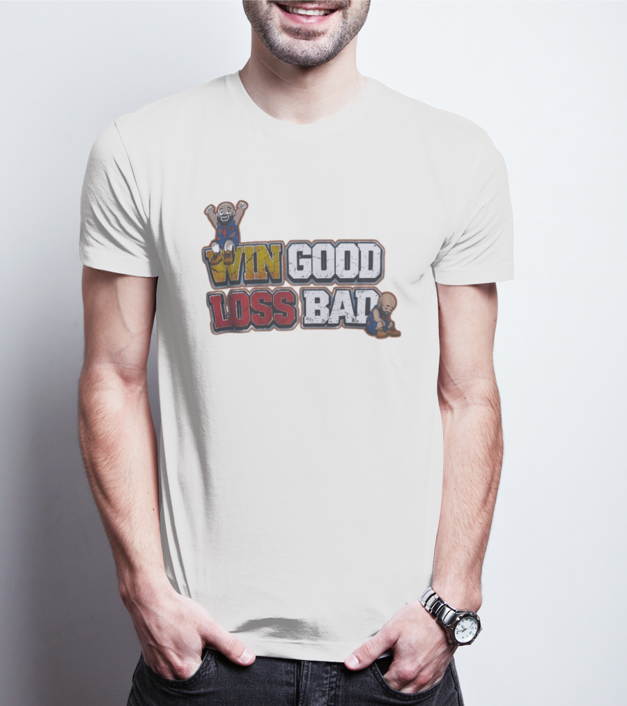 Win Good Loss Bad Basketball Cartoon Characters Sitting And Crying T-Shirt