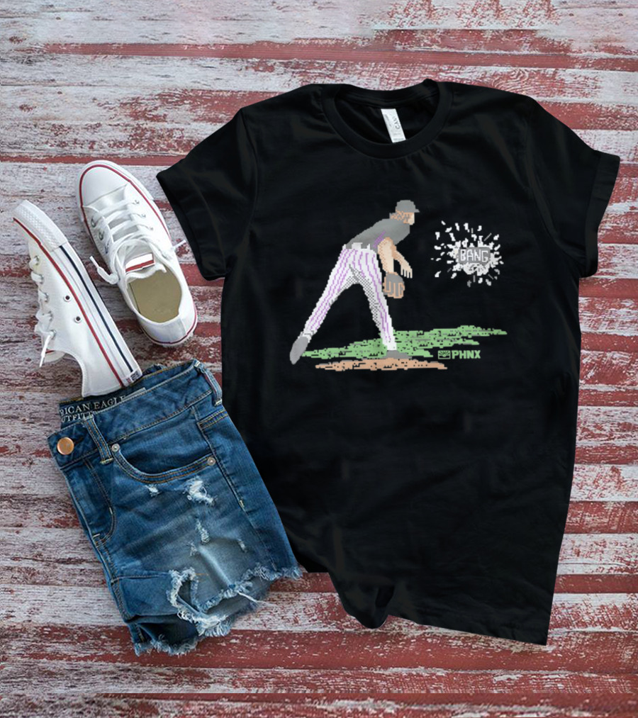 Arizona Diamondbacks PHNX 16 Bit Pixel Baseball Player Bang T-Shirt