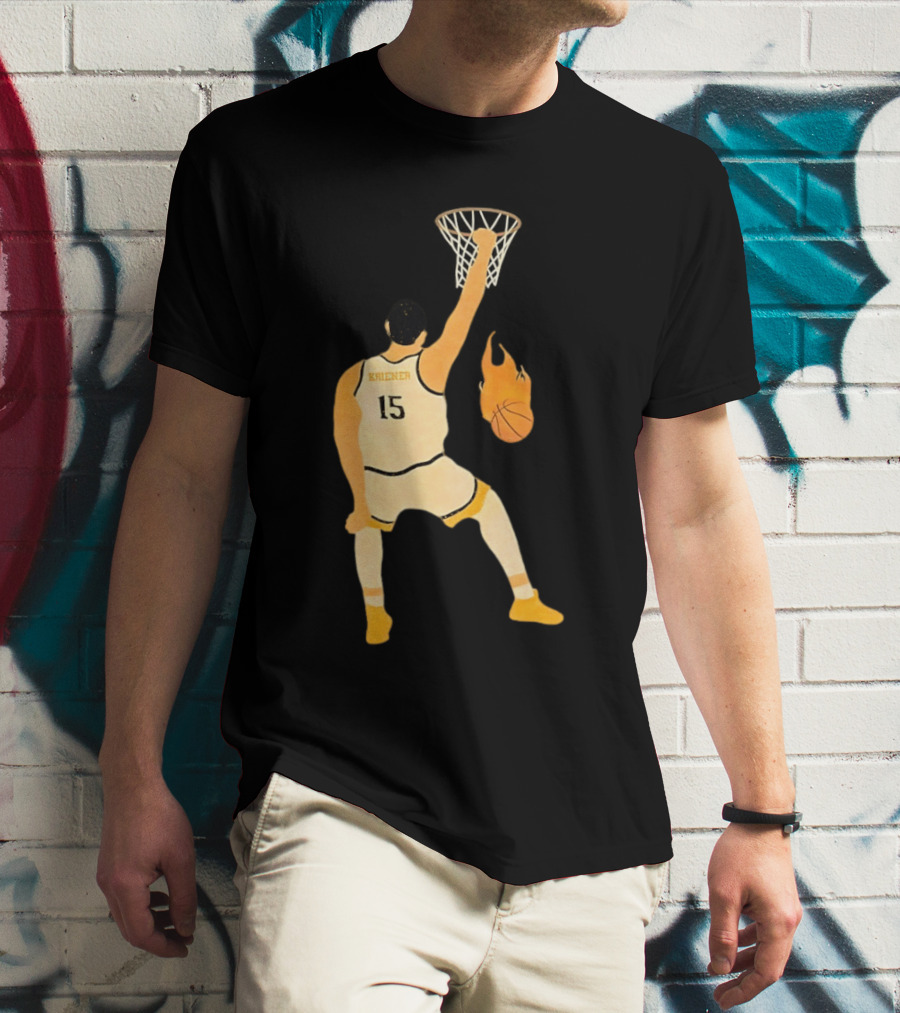 Nikola Jokic Denver Nuggets 15 Basketball Player Dunking Flame Ball T-Shirt