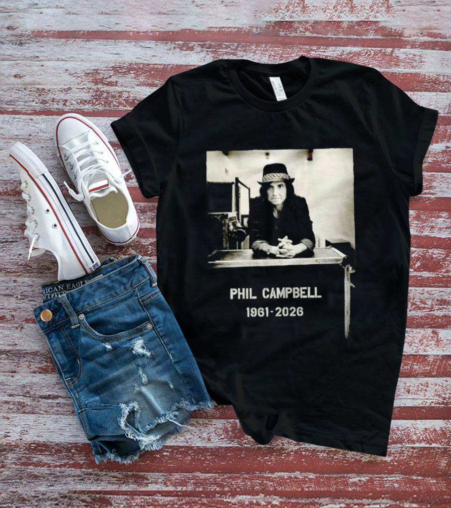 Phil Campbell 1961 2026 Retro Style Musician Hat Fashion T-Shirt