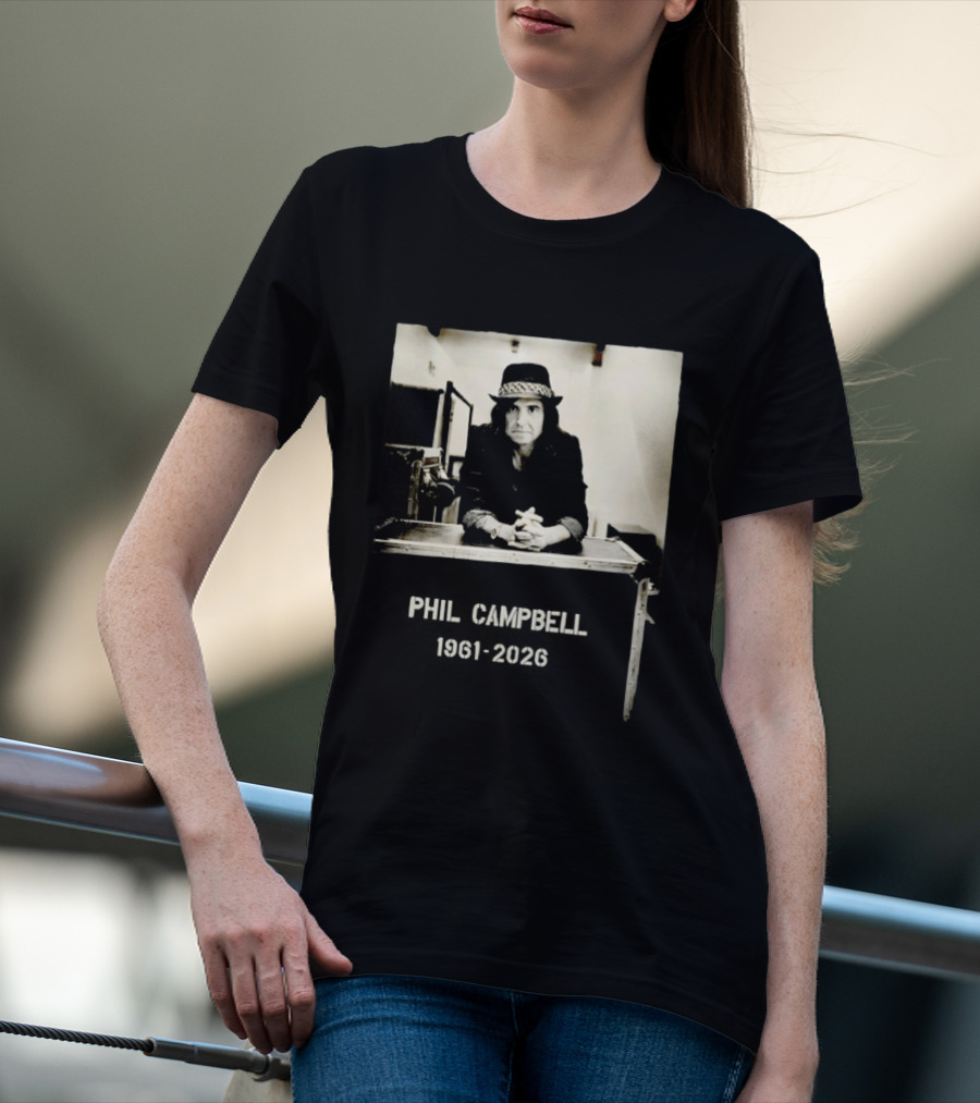Phil Campbell 1961 2026 Retro Style Musician Hat Fashion T-Shirt