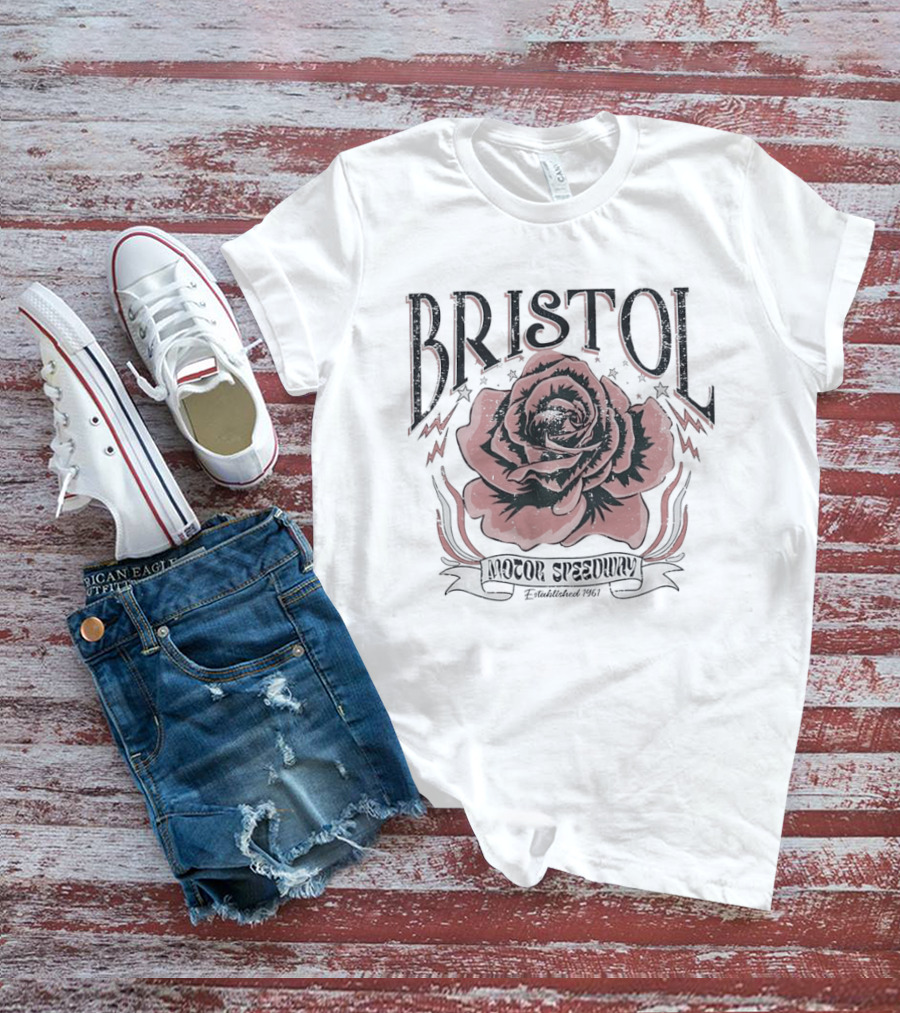 Bristol Motor Speedway Rose Graphic 1961 Racing Memorabilia T-Shirt