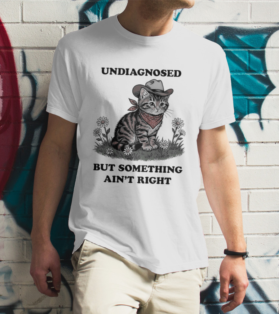 Undiagnosed Cat Wearing Cowboy Hat But Something Ain't Right T-Shirt