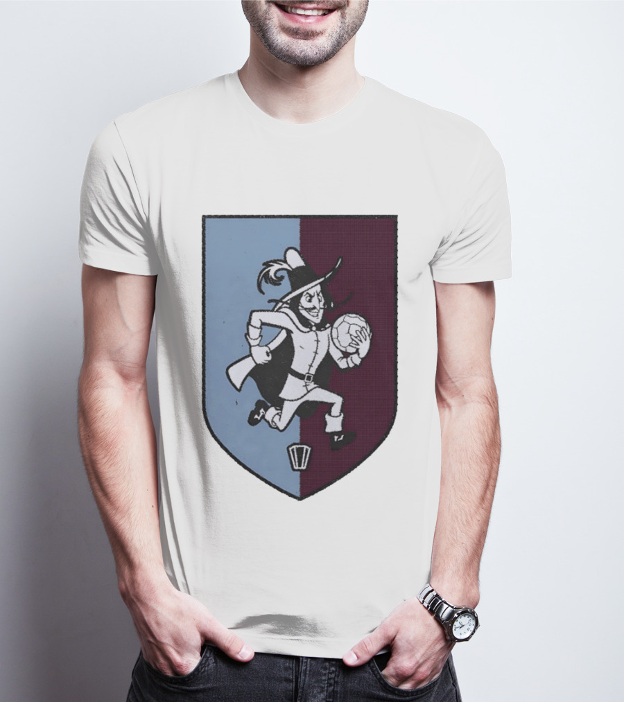 The Villan Football Mascot With Ball And Shield T-Shirt