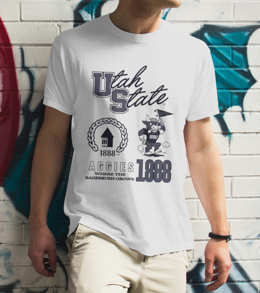 Utah State 1888 Aggies Where The Sagebrush Grows US Flag T-Shirt