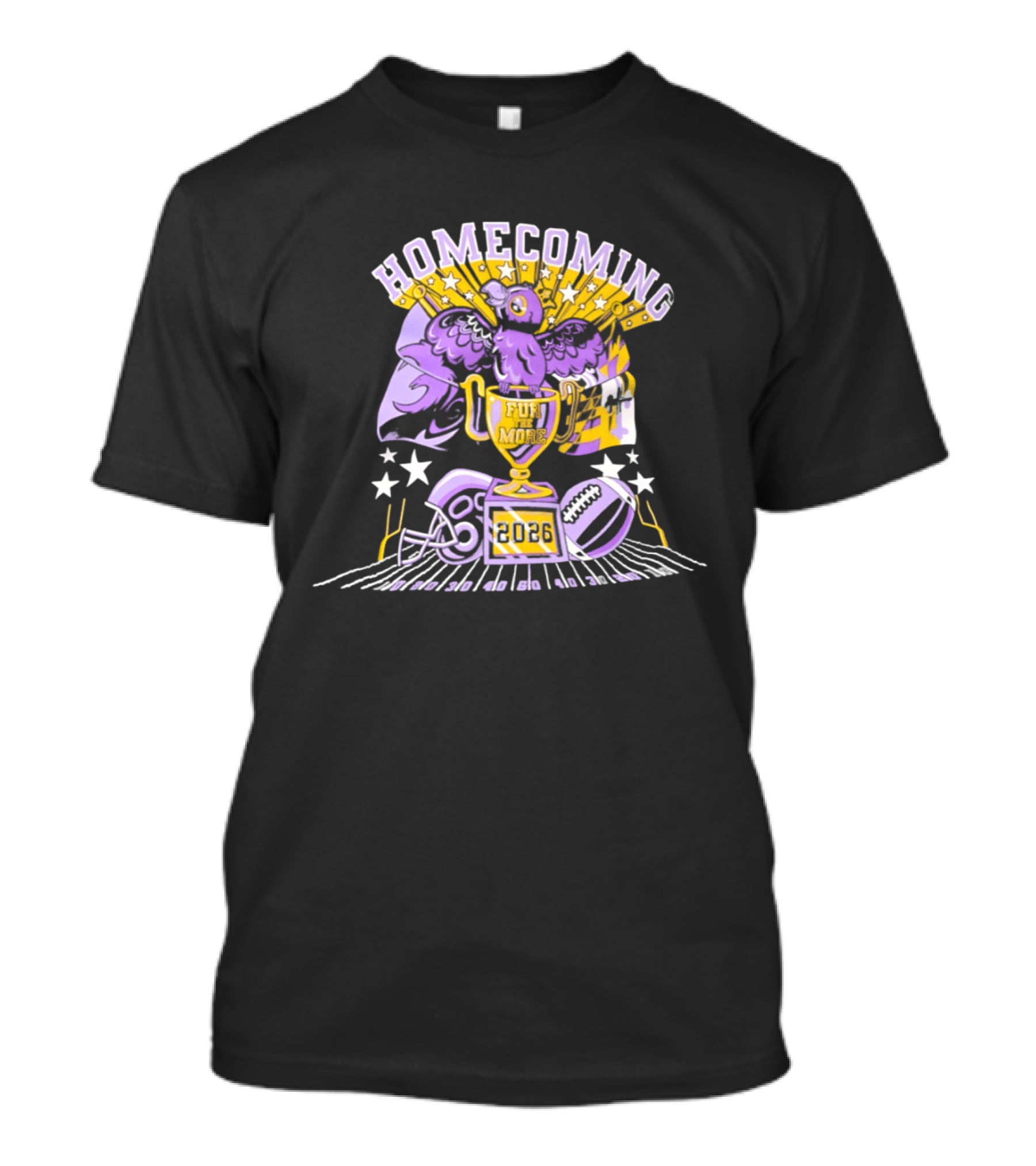 Homecoming 2026 Fur More Football Trophy Celebration T-Shirt