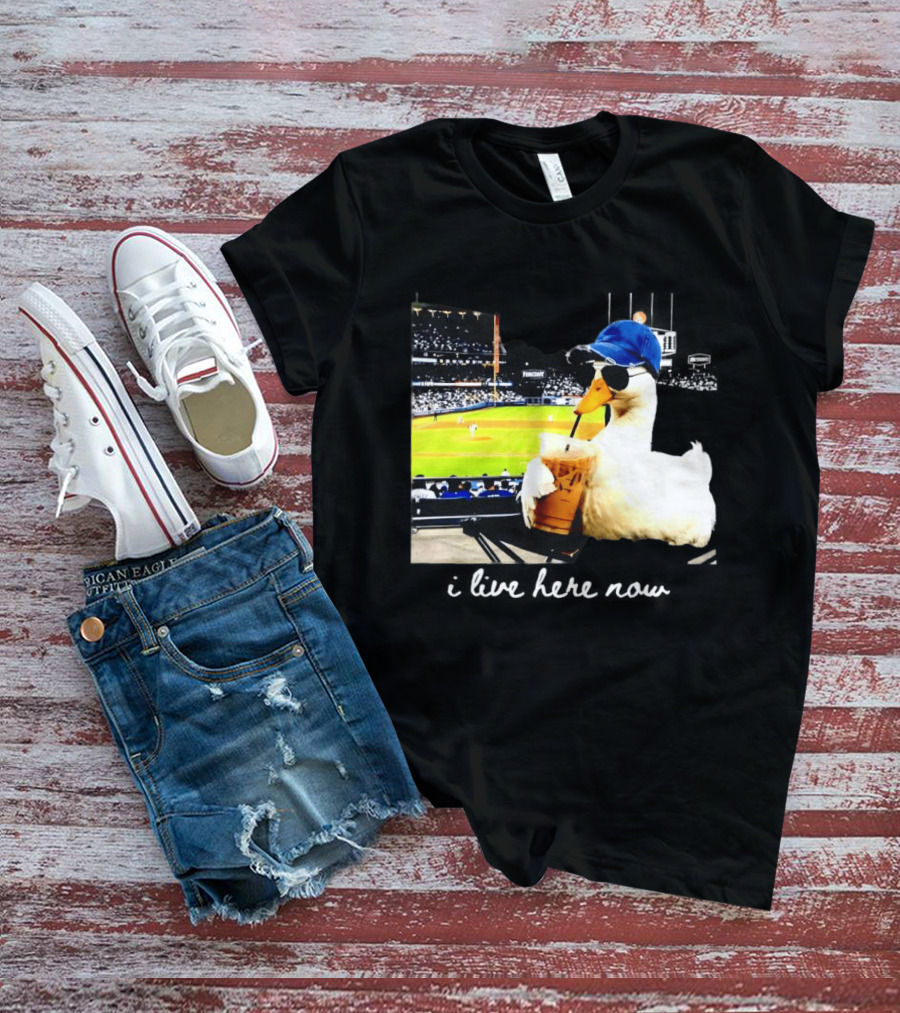 I Live Here Now Goose Ballfield Travel Baseball Softball Tournament T-Shirt