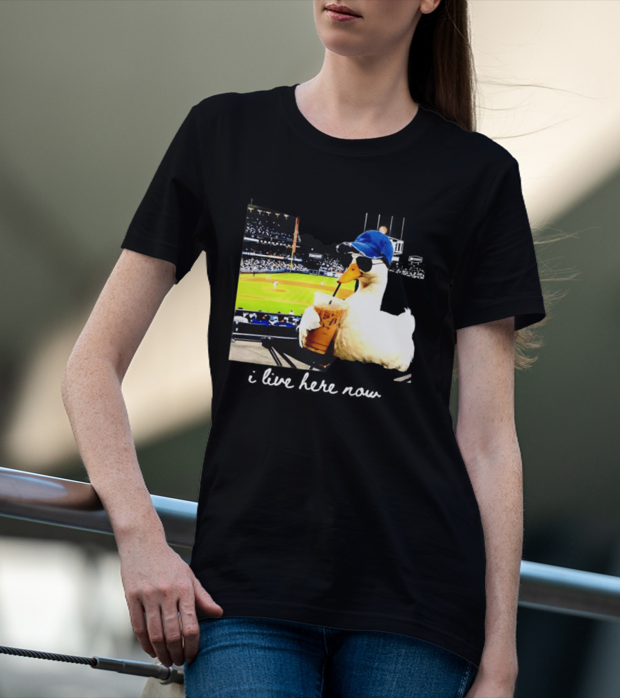 I Live Here Now Goose Ballfield Travel Baseball Softball Tournament T-Shirt
