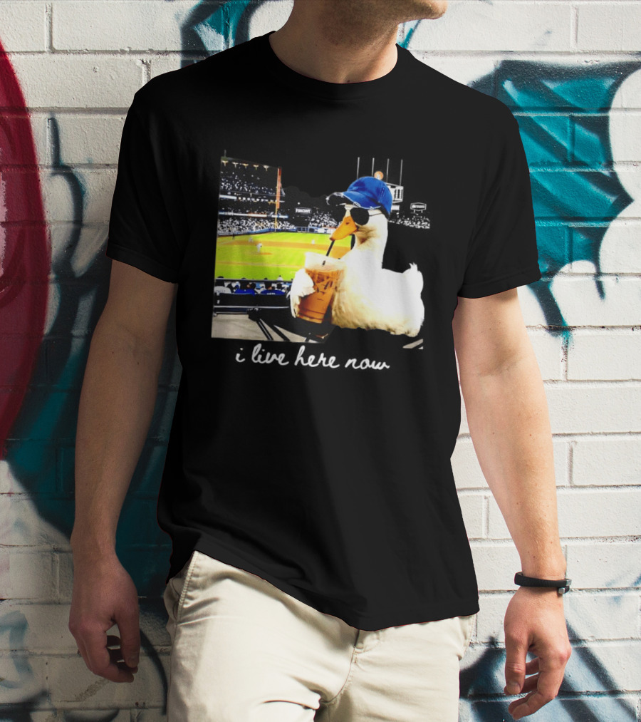 I Live Here Now Goose Ballfield Travel Baseball Softball Tournament T-Shirt