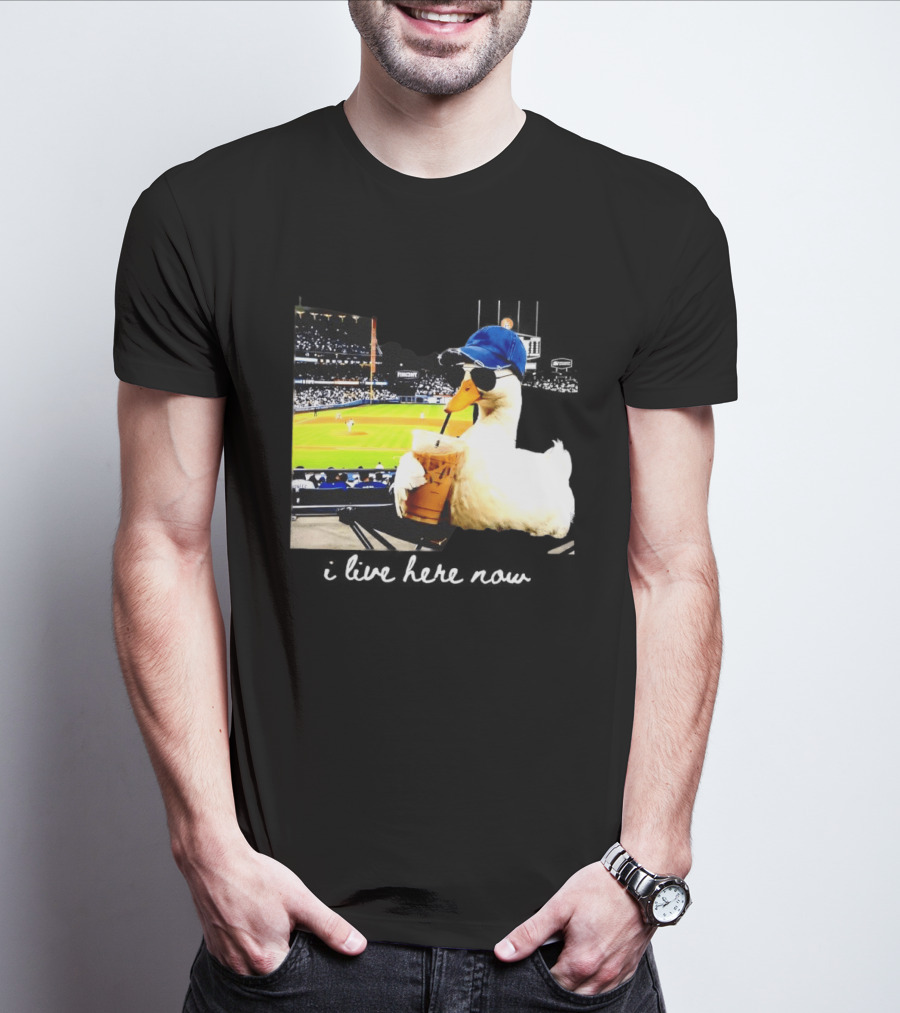 I Live Here Now Goose Ballfield Travel Baseball Softball Tournament T-Shirt