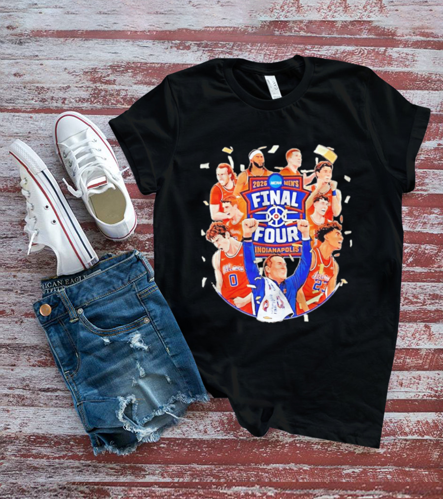 2026 NCAA Men's Final Four Indianapolis Illinois Fighting Illini Basketball T-Shirt