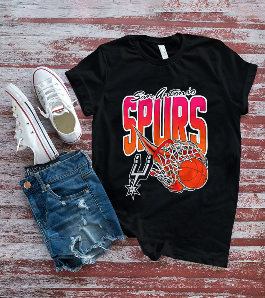 San Antonio Spurs Basketball 2026 Fireball Net T-Shirt