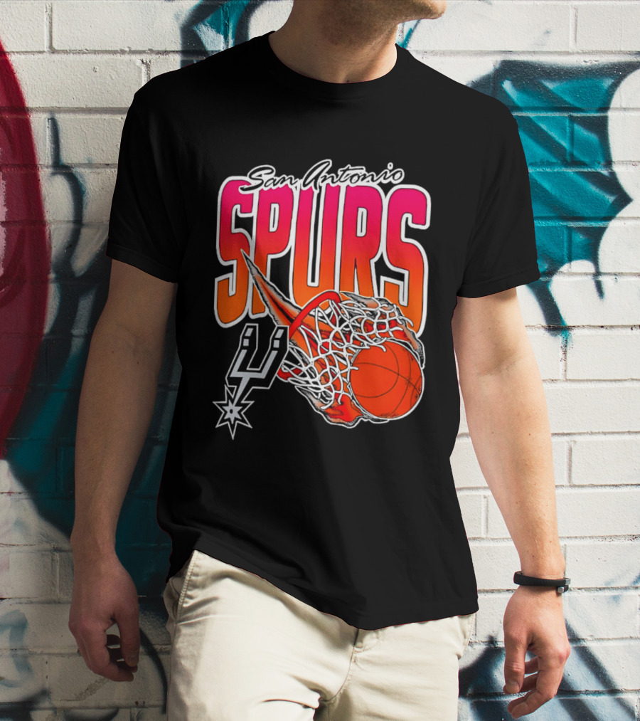 San Antonio Spurs Basketball 2026 Fireball Net T-Shirt