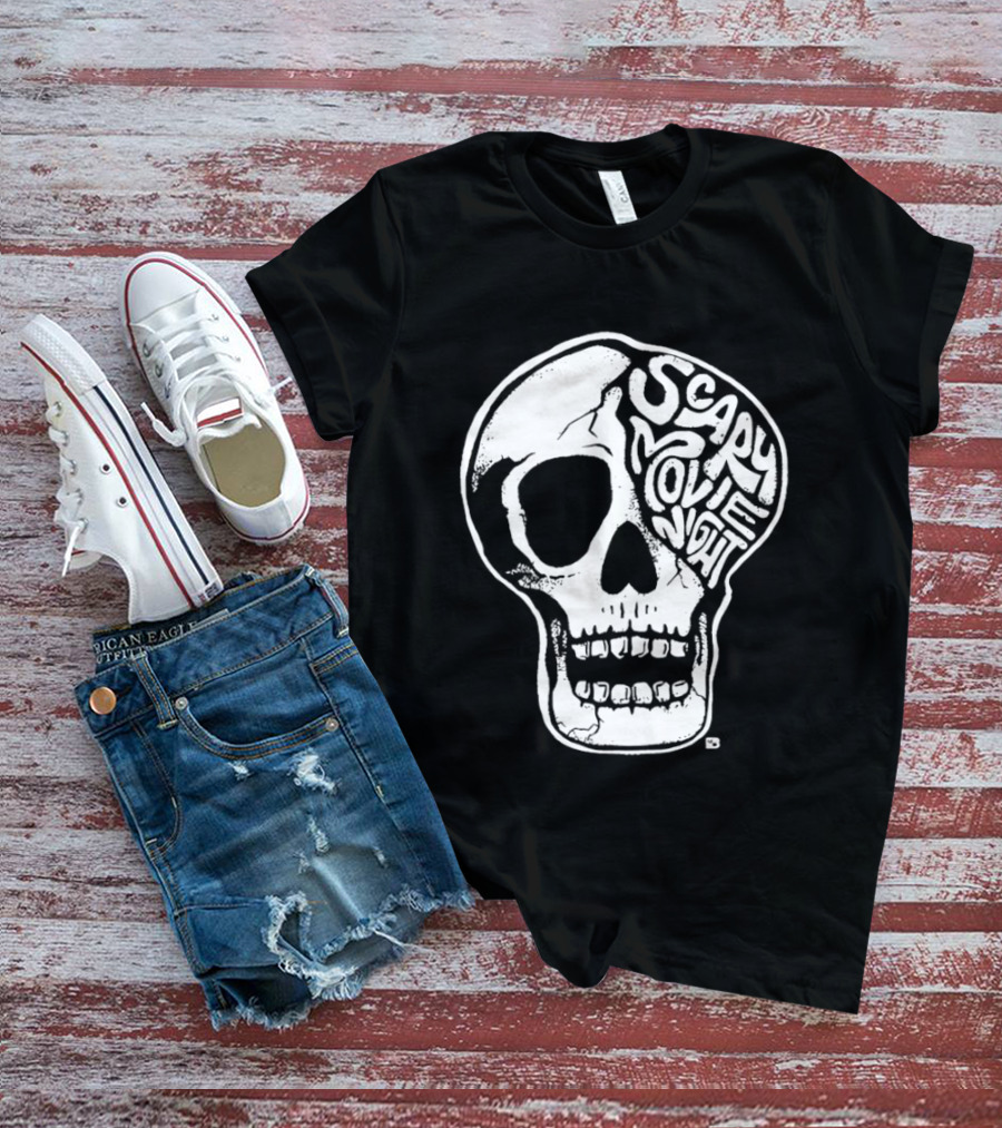 Skull Scary Movie Night Halloween Skull T-Shirt