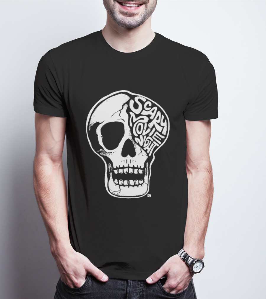 Skull Scary Movie Night Halloween Skull T-Shirt