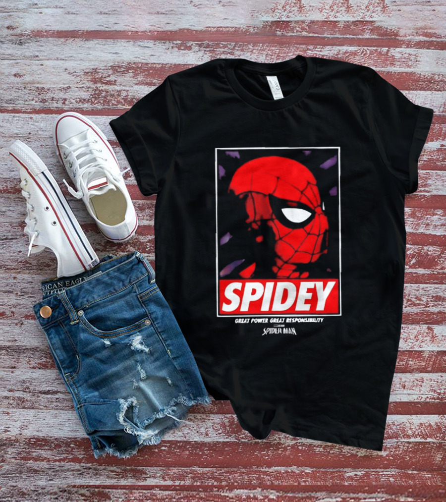 SPIDEY Great Power Great Responsibility Spider Man T-Shirt