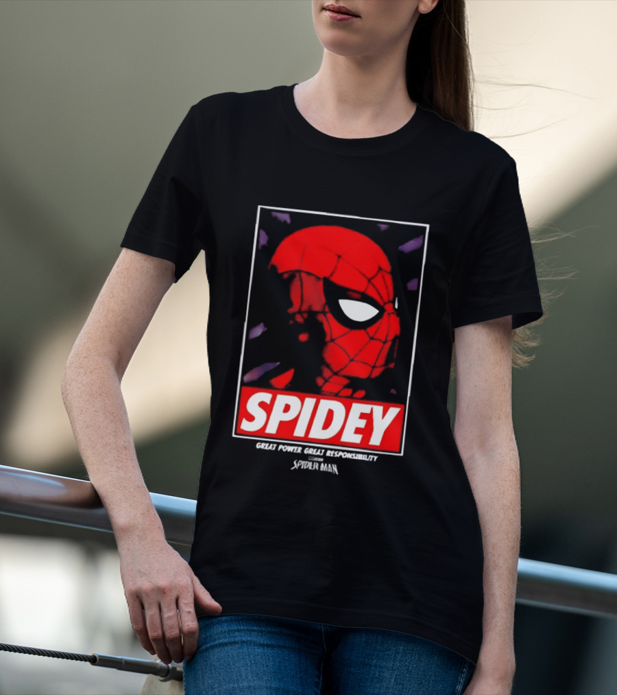 SPIDEY Great Power Great Responsibility Spider Man T-Shirt