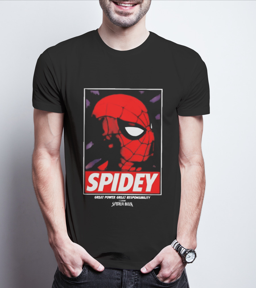 SPIDEY Great Power Great Responsibility Spider Man T-Shirt