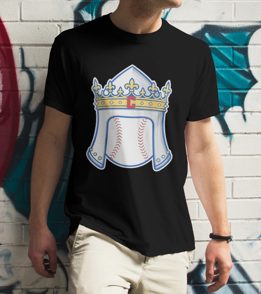 Chicago Cubs Sir Longball Baseball Helmet Crown T-Shirt