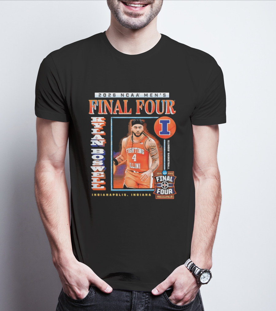 Kylan Boswell 2026 NCAA Men's Final Four Illinois Fighting Illini Basketball Indianapolis T-Shirt