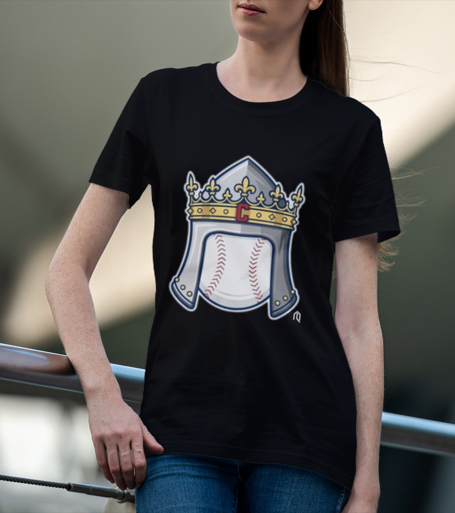 Cleveland Guardians Baseball Knight Helmet Crest T-Shirt