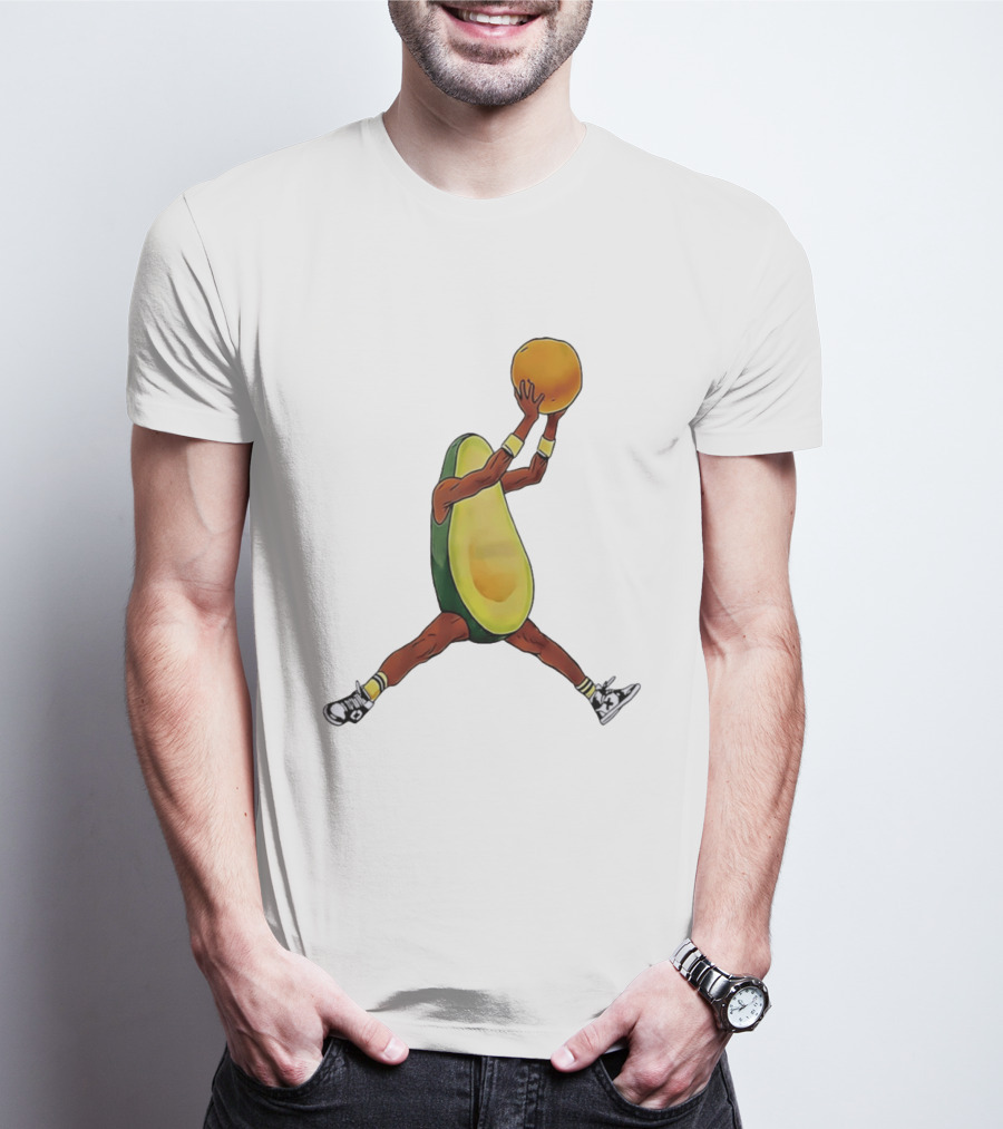 Avocado Basketball Athlete Dunking Fruit T-Shirt