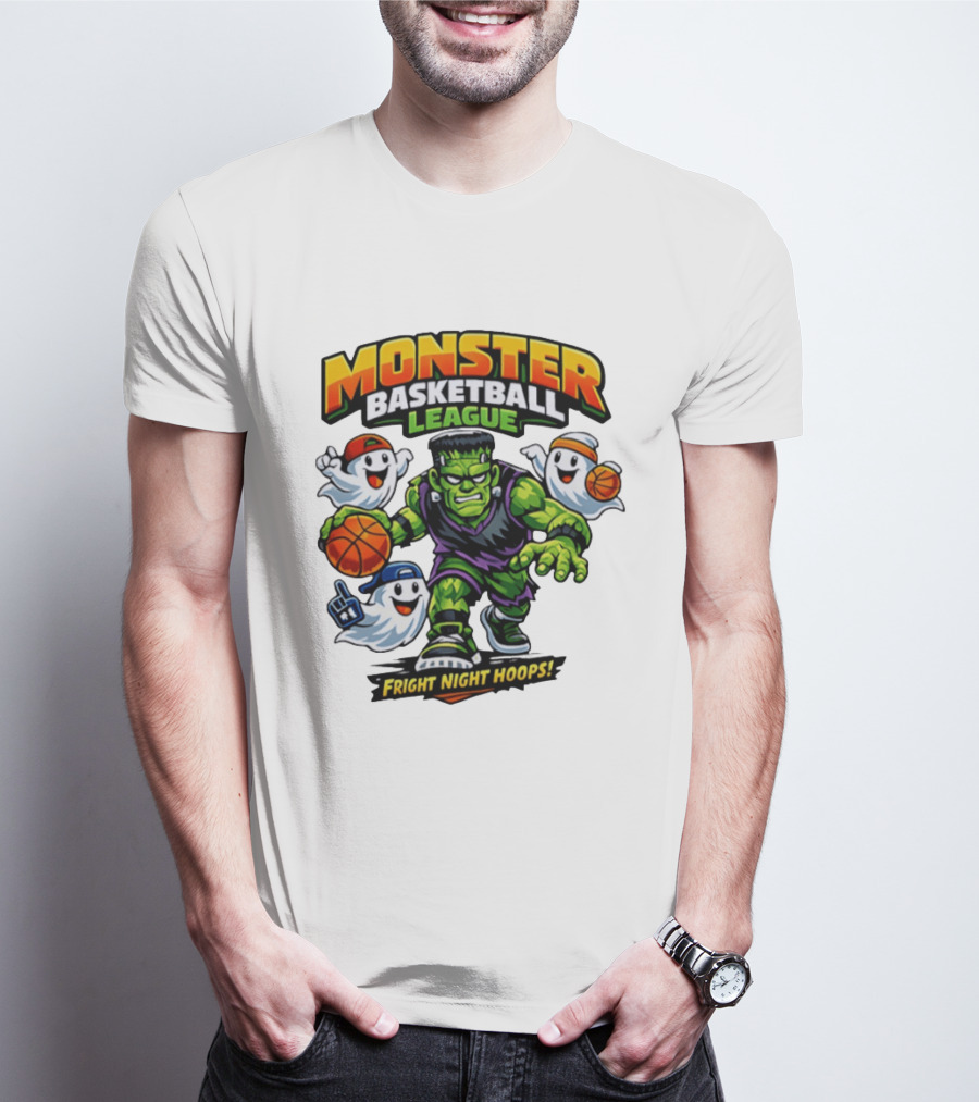 Monster Basketball League Fright Night Hoops Halloween Costume T-Shirt