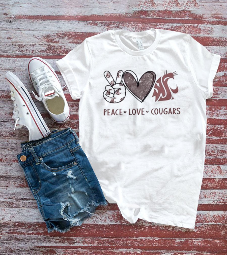 Peace Love WSU Cougars T-Shirt