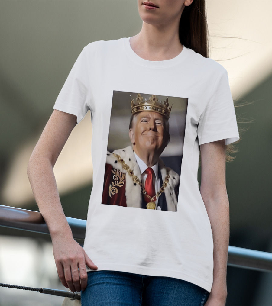 Donald Trump Crowned As King Regal Attire Red Tie Gold Crown T-Shirt