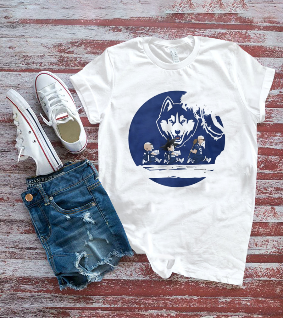 Uconn Huskies Meets Dragon Ball Characters Fusion T-Shirt