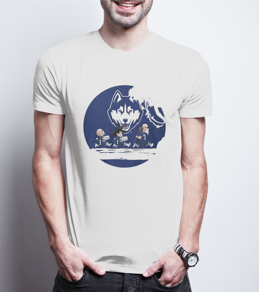 Uconn Huskies Meets Dragon Ball Characters Fusion T-Shirt