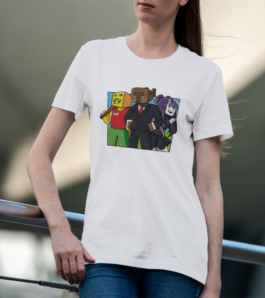 Jocuri Horror Sky Pixel Characters In Suits And Costumes T-Shirt
