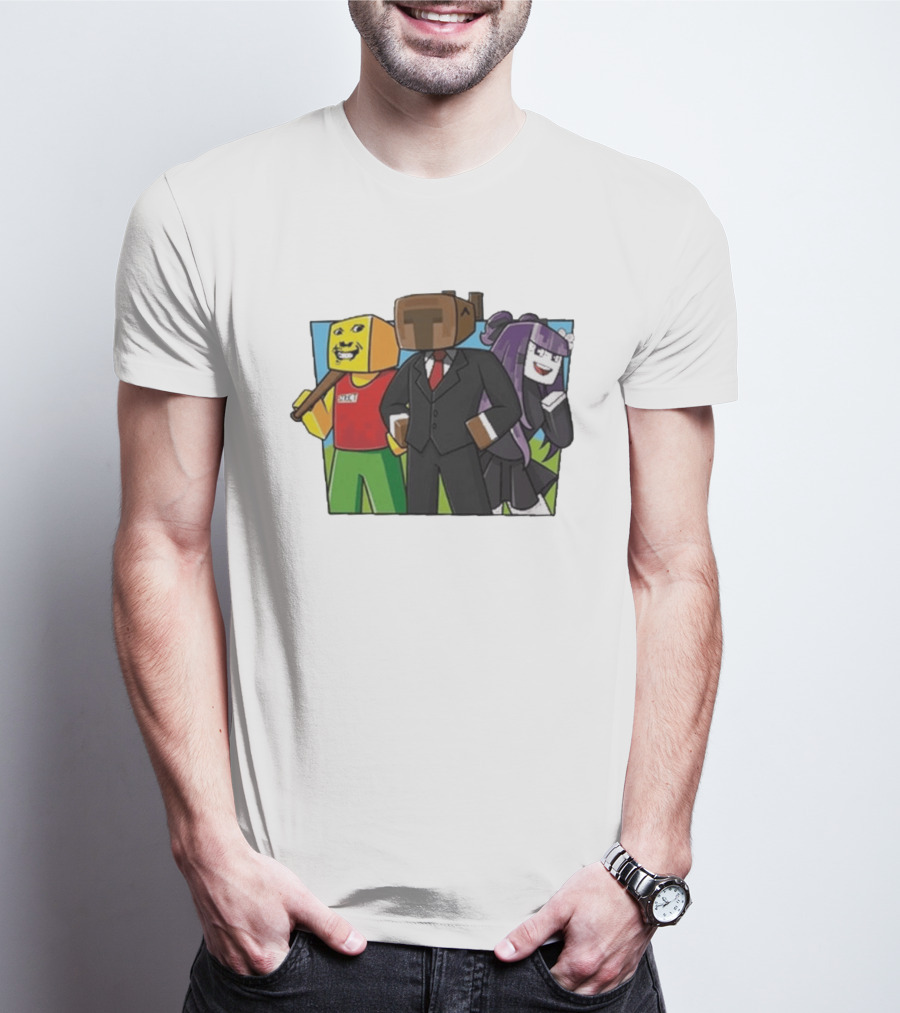 Jocuri Horror Sky Pixel Characters In Suits And Costumes T-Shirt