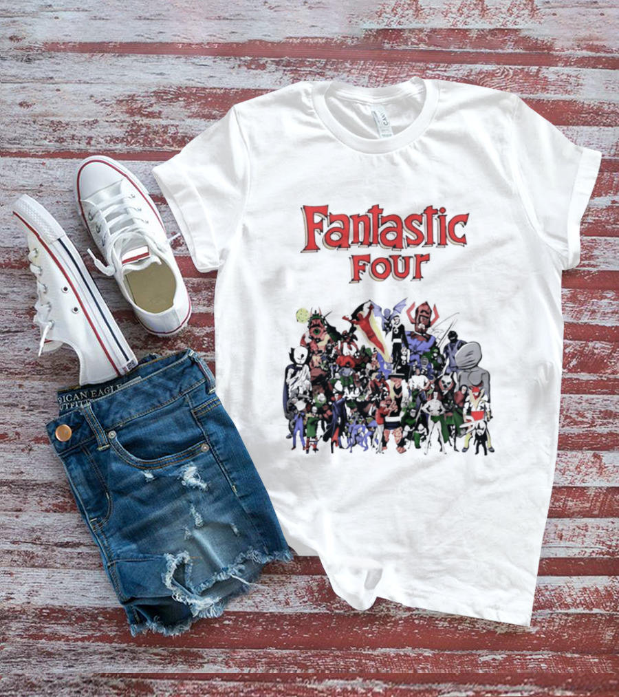 Fantastic Four Comic Characters Assembly T-Shirt
