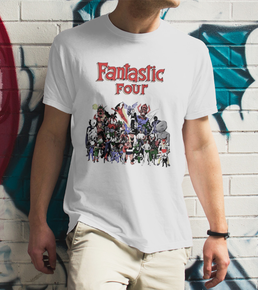 Fantastic Four Comic Characters Assembly T-Shirt