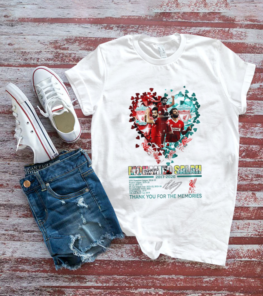 Mohamed Salah Lfc Thank You For The Memories 2017 2023 Heart T-Shirt