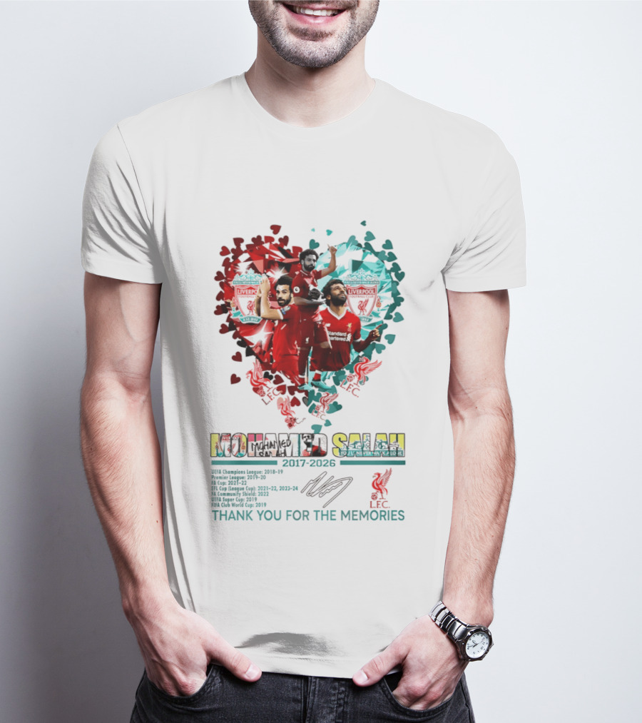 Mohamed Salah Lfc Thank You For The Memories 2017 2023 Heart T-Shirt