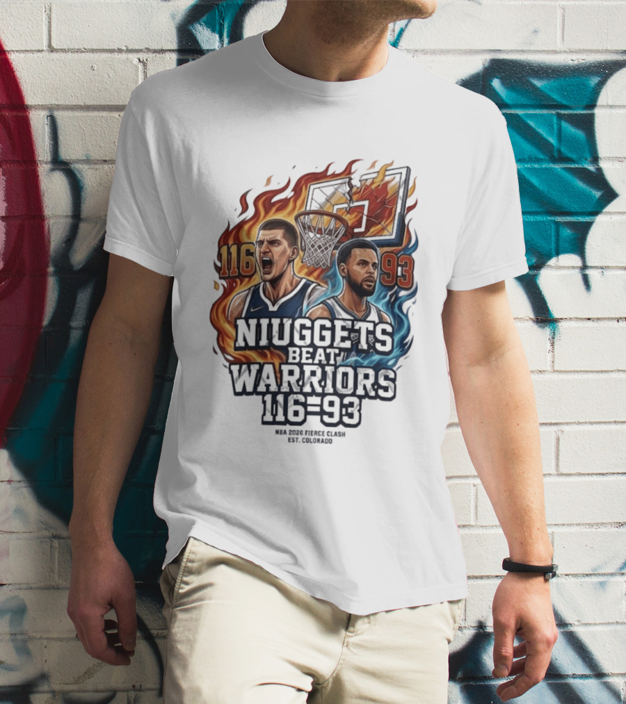 Nuggets Beat Warriors 116 93 NBA 2026 Basketball Matchup T-Shirt