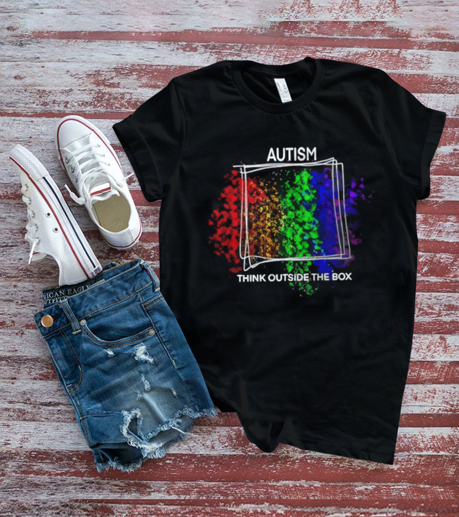Autism Spectrum Puzzle Think Outside The Box Colorful Awareness T-Shirt