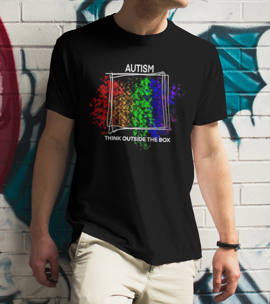 Autism Spectrum Puzzle Think Outside The Box Colorful Awareness T-Shirt
