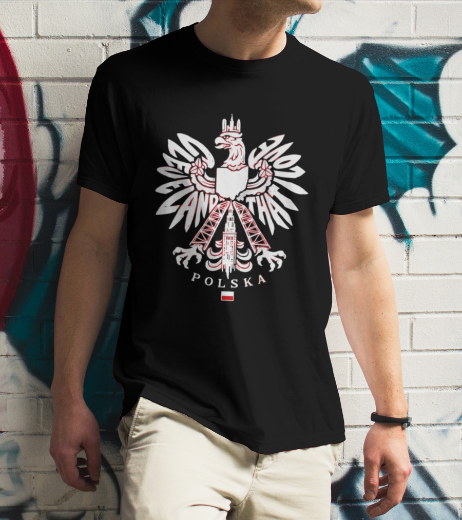 Cleveland Polska Eagle Emblem With Polish Flag And Tower T-Shirt