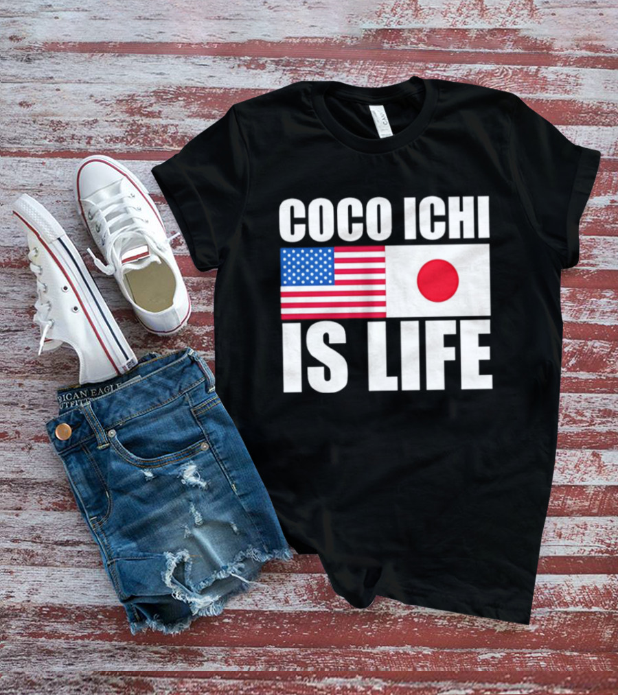 Coco Ichi Is Life USA And Japan Flag T-Shirt
