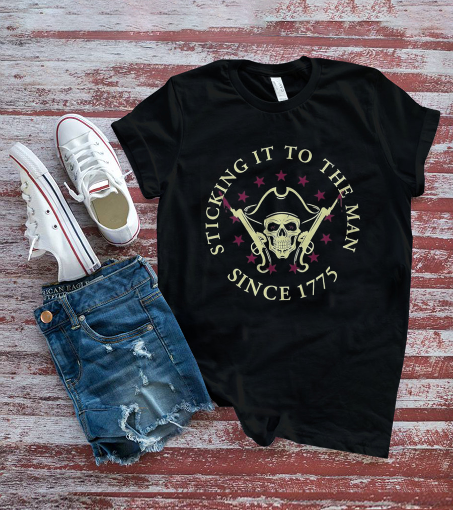 Sticking It To The Man Skull Patriot Since 1775 T-Shirt
