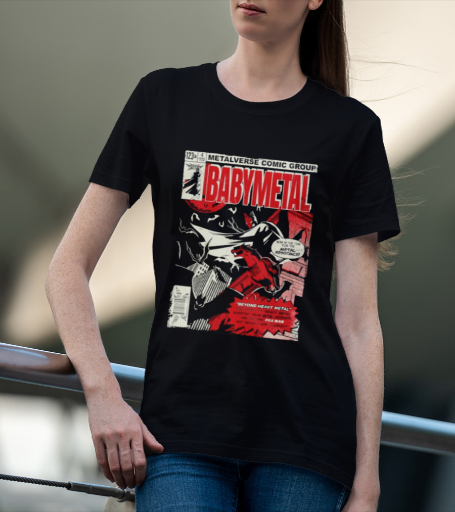 BABYMETAL Beyond Infinity Fox Man Metalverse Comic Group T-Shirt