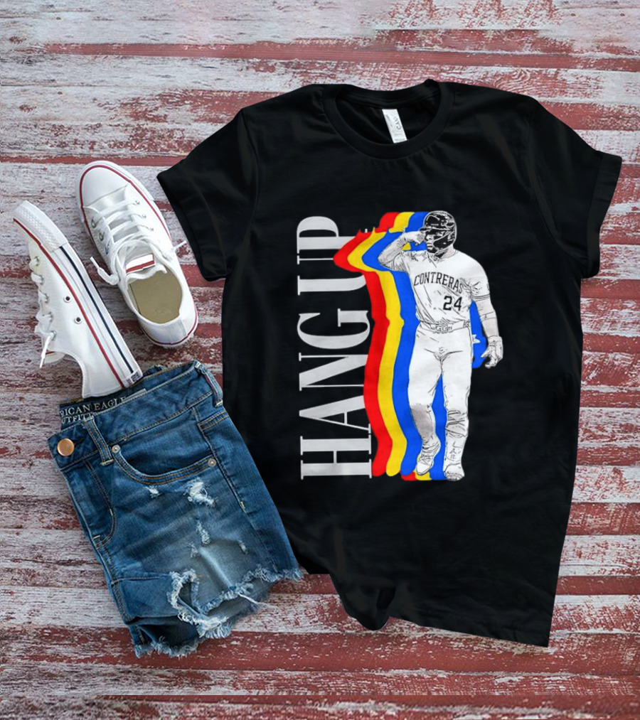 Willson Contreras 24 Hang Up Baseball Art With Colorful Stripes T-Shirt