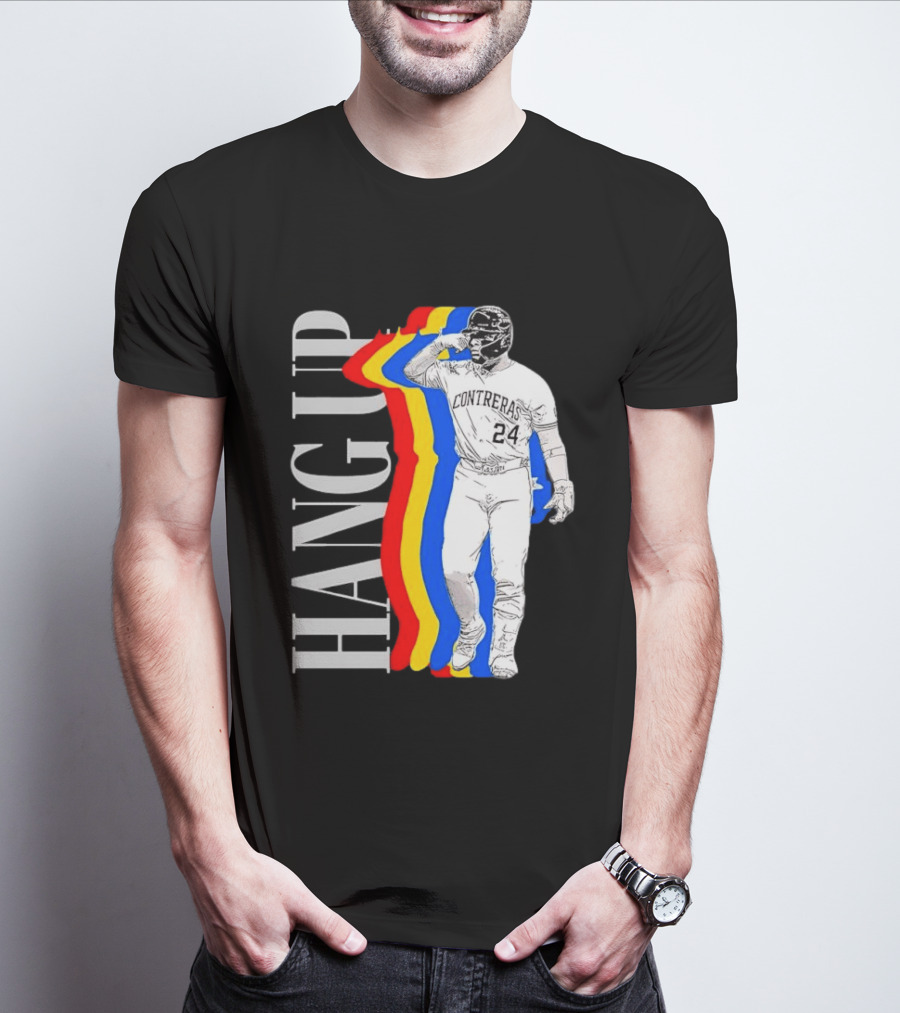 Willson Contreras 24 Hang Up Baseball Art With Colorful Stripes T-Shirt