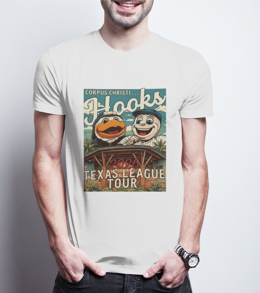 Corpus Christi Hooks 2026 Texas League Tour Stadium Fun T-Shirt